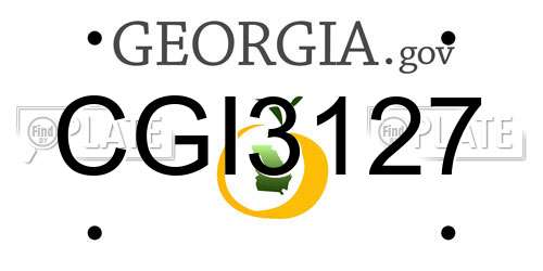 CGI3127 Georgia License Plate