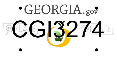 CGI3274 Georgia License Plate