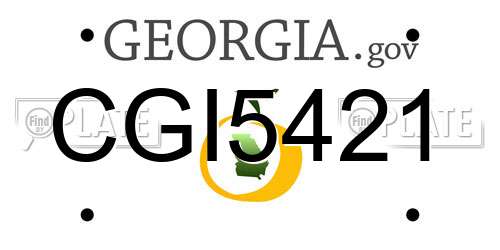CGI5421 Georgia License Plate