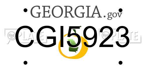 CGI5923 Georgia License Plate