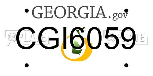 CGI6059 Georgia License Plate