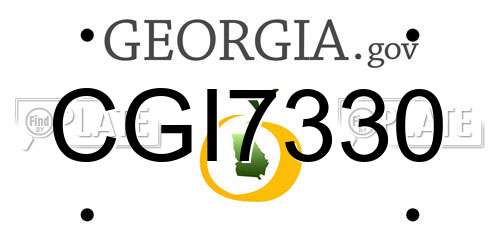 CGI7330 Georgia License Plate
