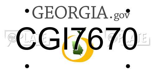 CGI7670 Georgia License Plate