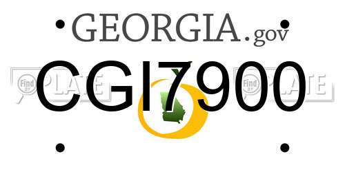 CGI7900 Georgia License Plate