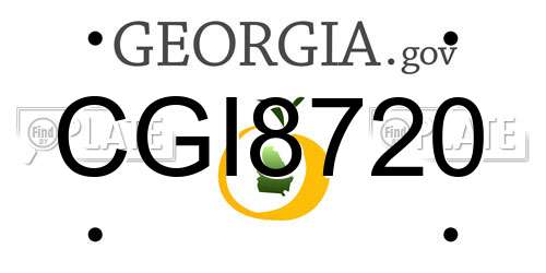 CGI8720 Georgia License Plate