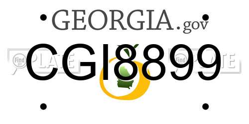 CGI8899 Georgia License Plate