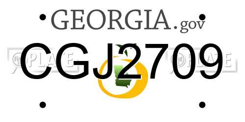 CGJ2709 Georgia License Plate