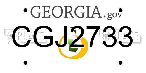 CGJ2733 Georgia License Plate