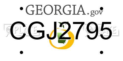 CGJ2795 Georgia License Plate