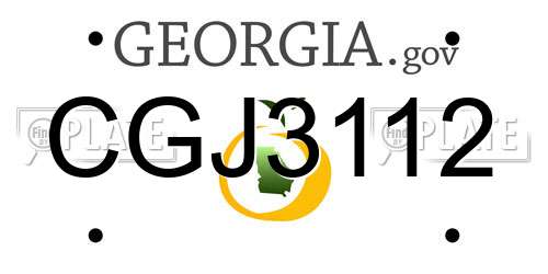 CGJ3112 Georgia License Plate