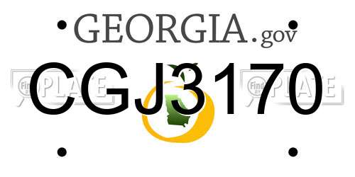 CGJ3170 Georgia License Plate