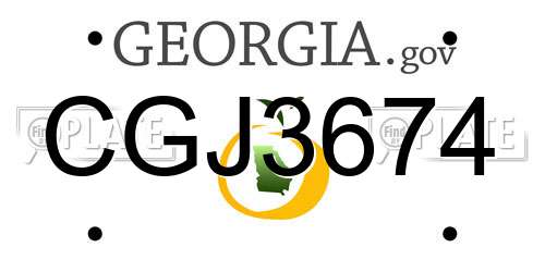 CGJ3674 Georgia License Plate