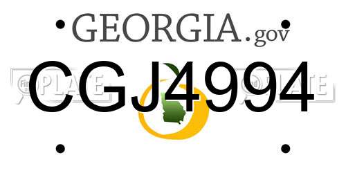 CGJ4994 Georgia License Plate