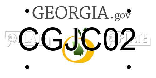 CGJC02 Georgia License Plate