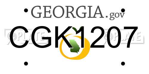 CGK1207 Georgia License Plate