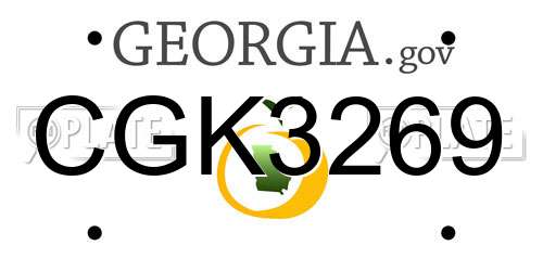 CGK3269 Georgia License Plate