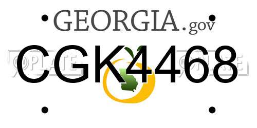 CGK4468 Georgia License Plate