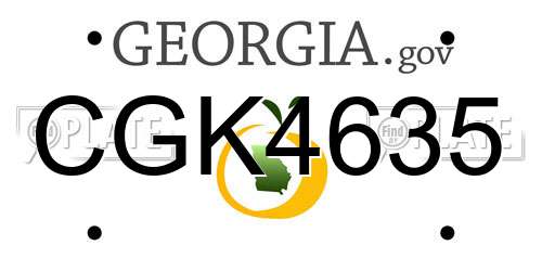 CGK4635 Georgia License Plate