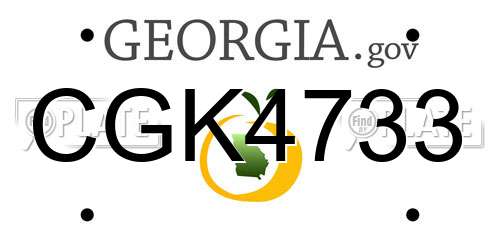CGK4733 Georgia License Plate