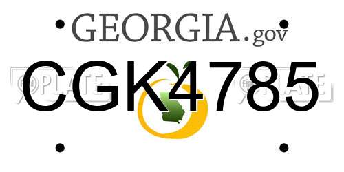 CGK4785 Georgia License Plate