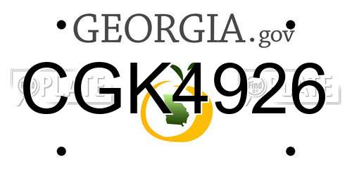 CGK4926 Georgia License Plate