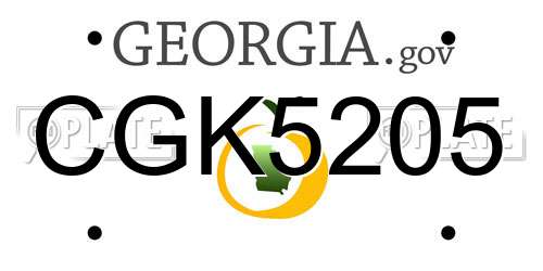 CGK5205 Georgia License Plate