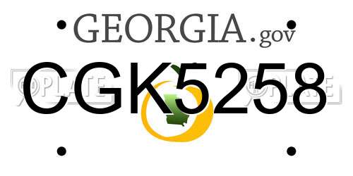 CGK5258 Georgia License Plate