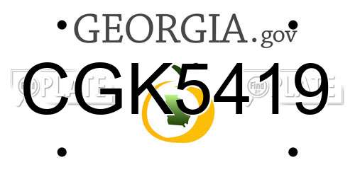 CGK5419 Georgia License Plate