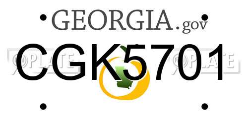 CGK5701 Georgia License Plate