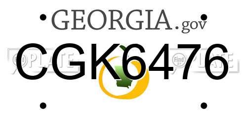 CGK6476 Georgia License Plate