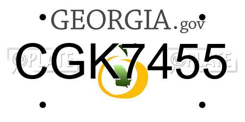 CGK7455 Georgia License Plate