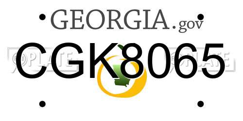 CGK8065 Georgia License Plate