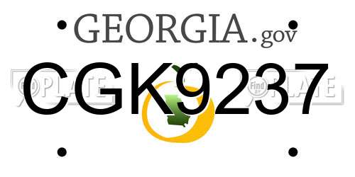 CGK9237 Georgia License Plate