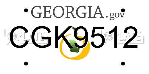 CGK9512 Georgia License Plate