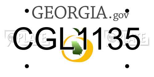 CGL1135 Georgia License Plate
