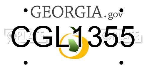 CGL1355 Georgia License Plate