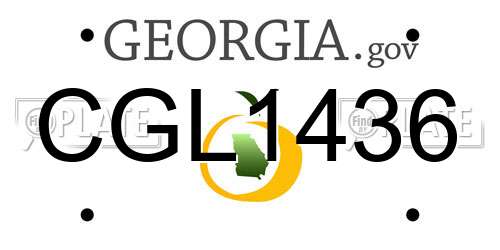 CGL1436 Georgia License Plate