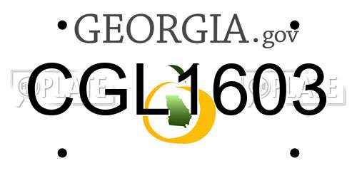 CGL1603 Georgia License Plate