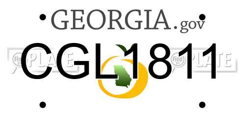 CGL1811 Georgia License Plate