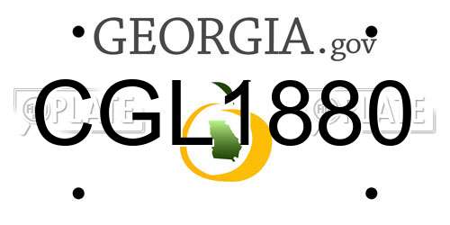 CGL1880 Georgia License Plate
