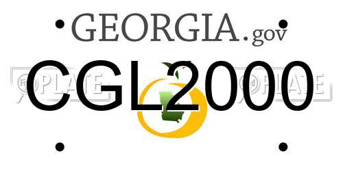 CGL2000 Georgia License Plate