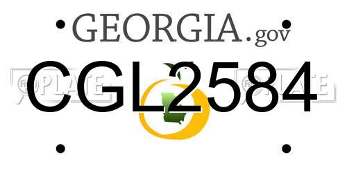 CGL2584 Georgia License Plate