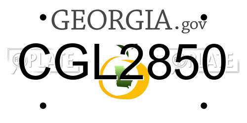 CGL2850 Georgia License Plate