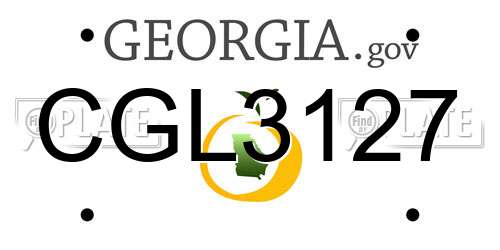 CGL3127 Georgia License Plate
