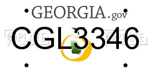 CGL3346 Georgia License Plate