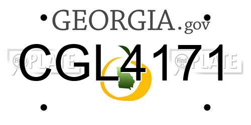 CGL4171 Georgia License Plate