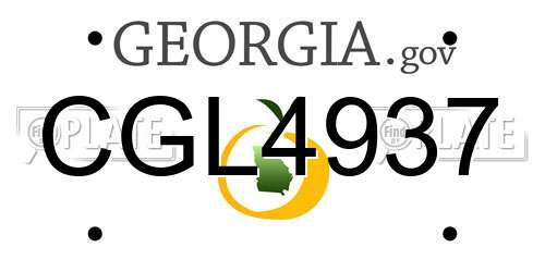 CGL4937 Georgia License Plate