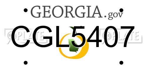 CGL5407 Georgia License Plate