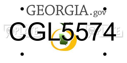 CGL5574 Georgia License Plate
