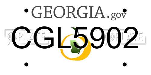 CGL5902 Georgia License Plate